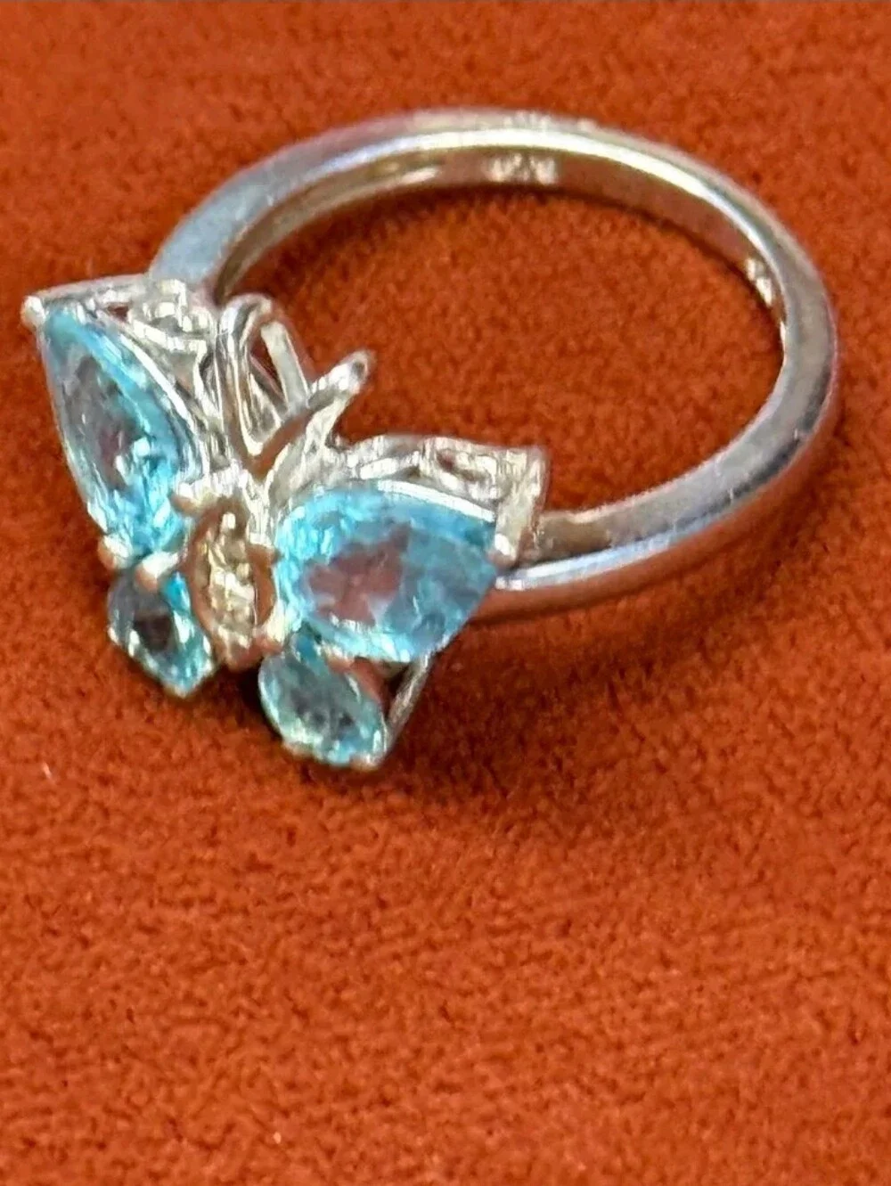Sterling Silver Madagascar Paraiba Apatite & Diamond Accent Ring SZ 5